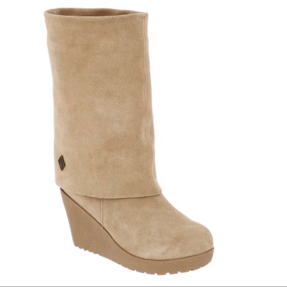 BearPaw Suede Wedge Boots